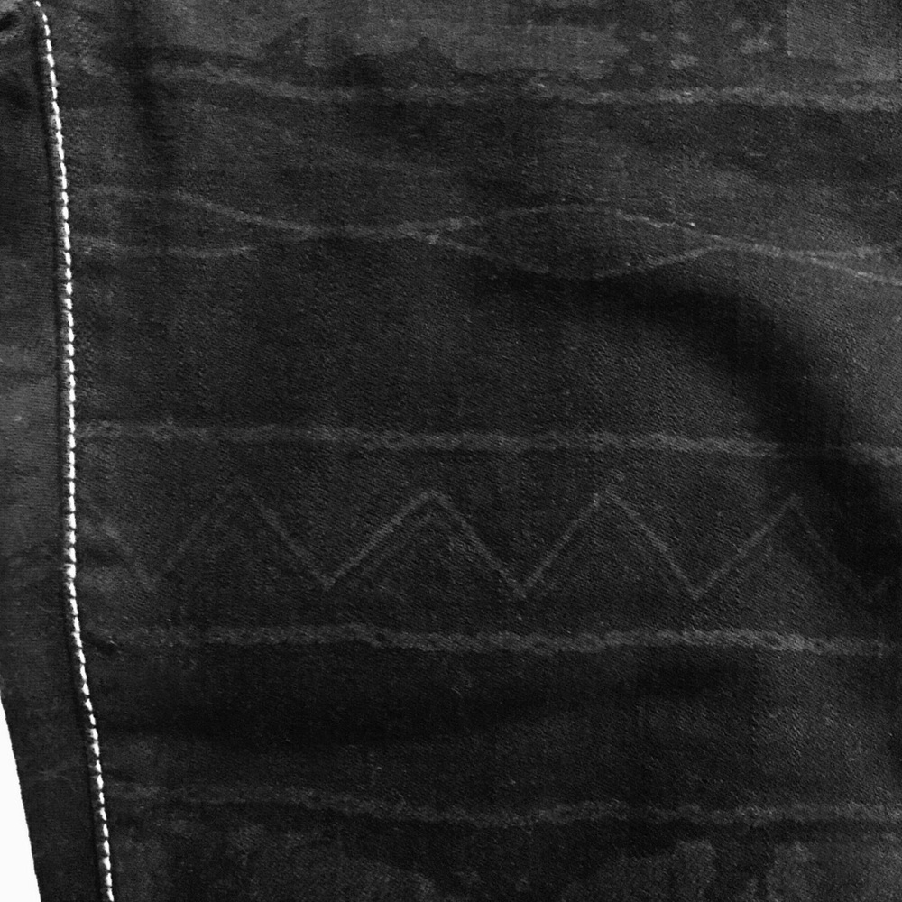 Current Elliott The Skinny Ankle Black Southwest Aztec Print Jeans Size 23 NEW - Picture 7 of 12